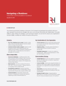 Cover of Government Shutdown communications playbook